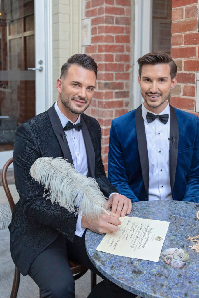 Wedding signing photo