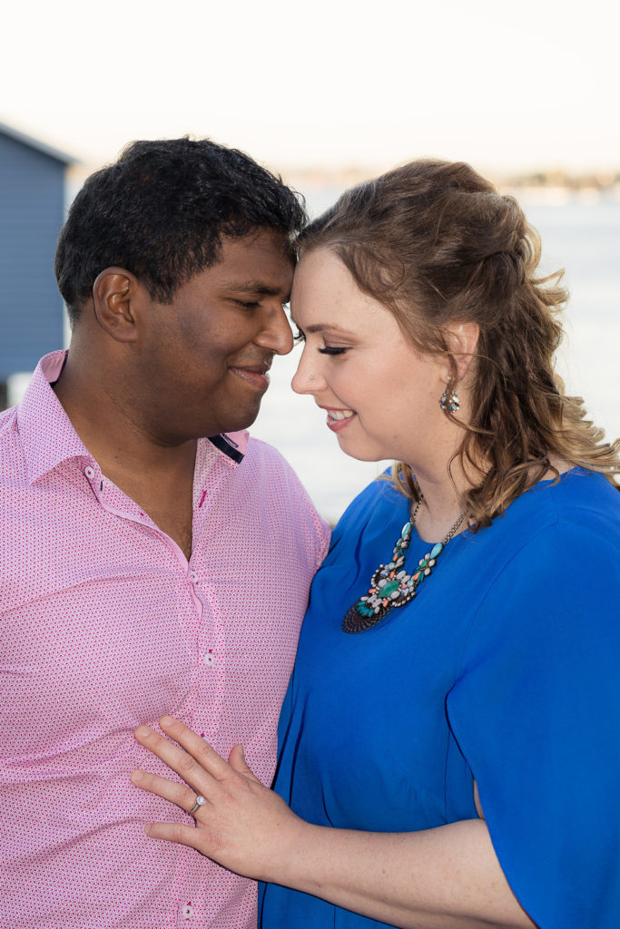 engagement photo blue boat shed