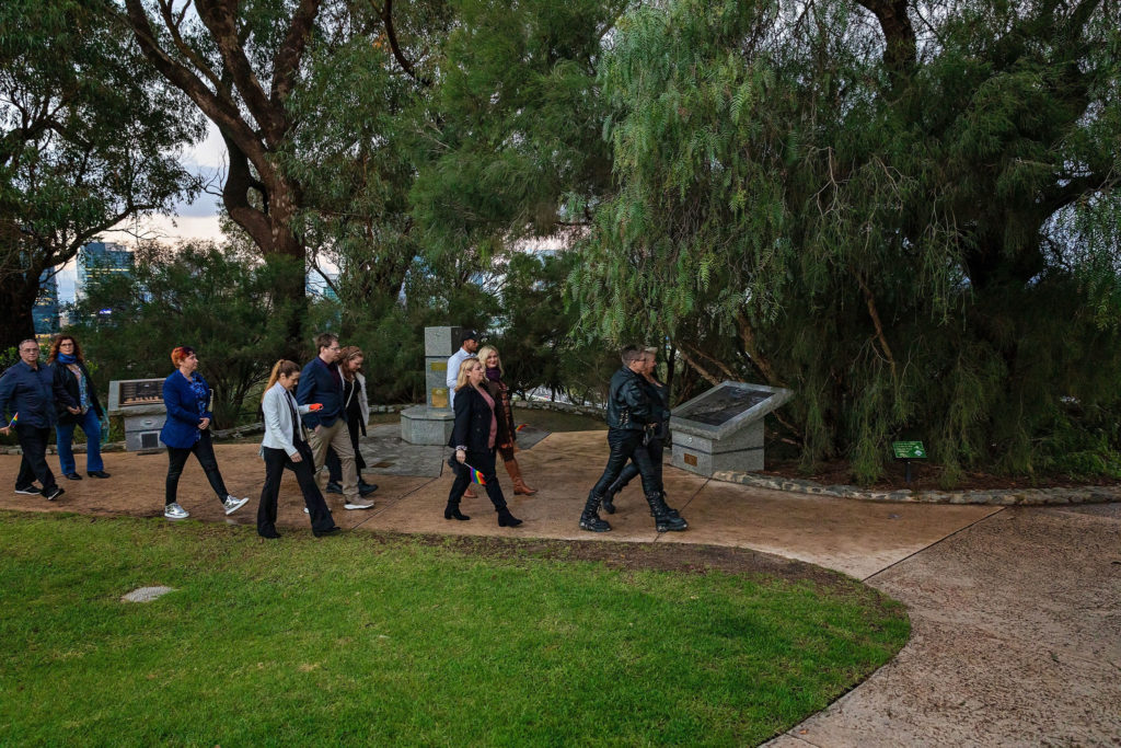 Guests walk through Kings Park