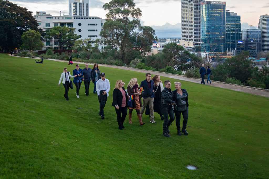 Guests walk through Kings Park