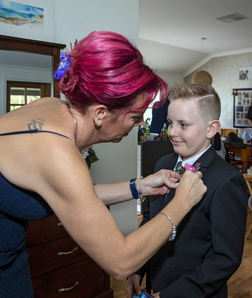 Groom getting ready