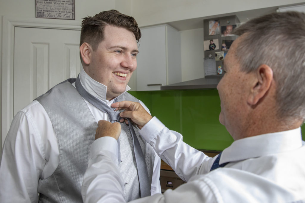 Groom getting ready